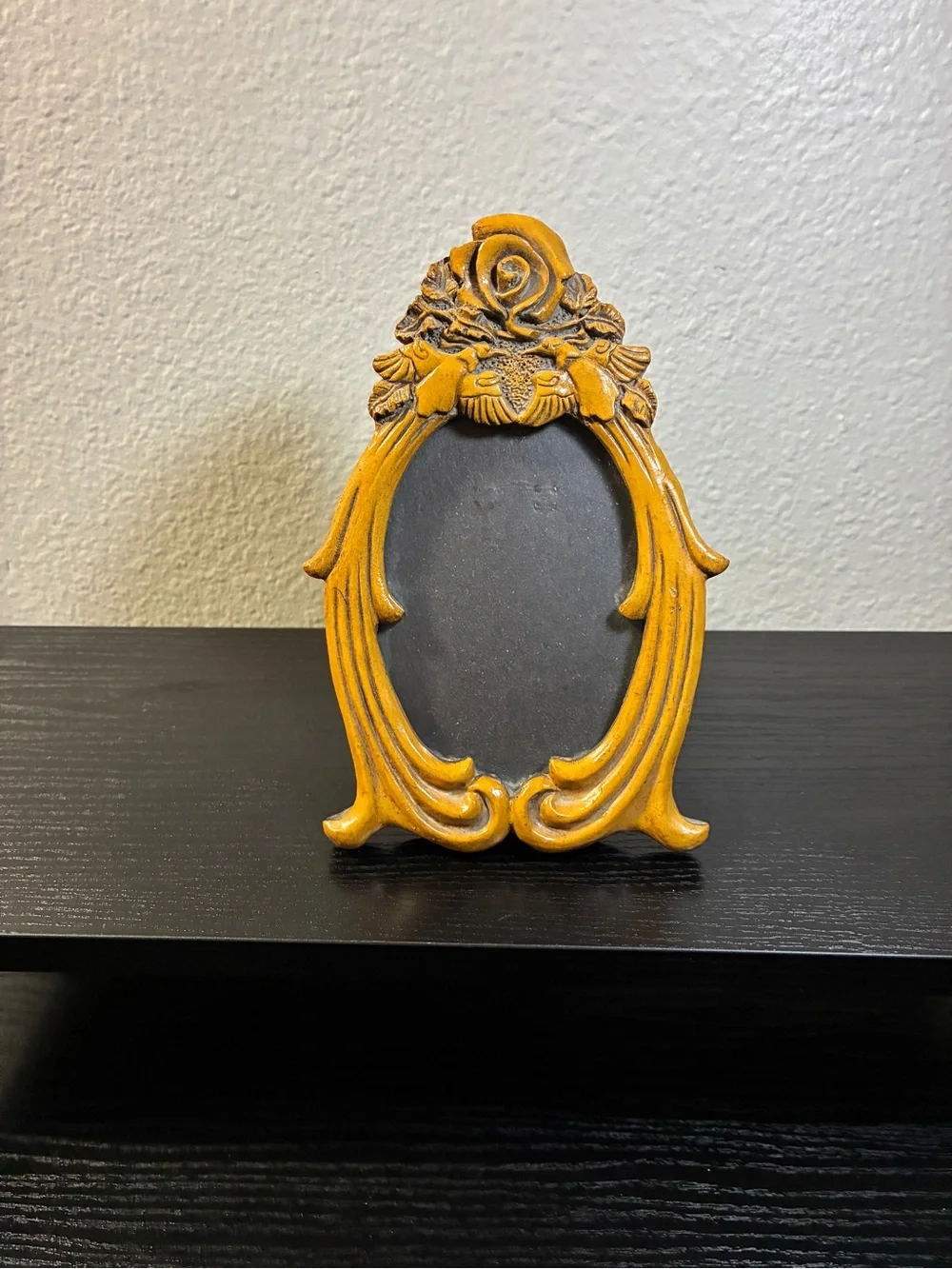 VTG Ornate Art Nouveau Style Picture Frame by Yesteryear Mustard Yellow Resin